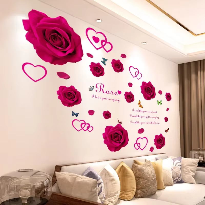 Autocollants muraux chauds pour chambre à coucher, disposition de la pièce, autocollants de salon, d