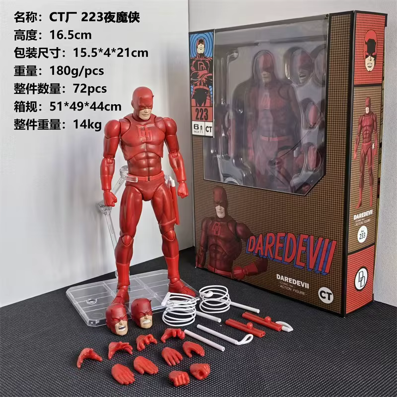 Figurine articulée CT Factory Daredevil Maf223 version bande dessinée, modèle PVC de collection pour