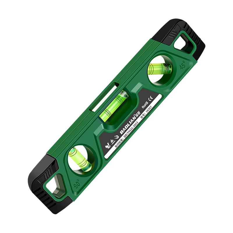 Mini niveau magnétique à trois bulles, haute précision 0 ° /45 ° /90 ° Règle antichoc de 225MM, ja