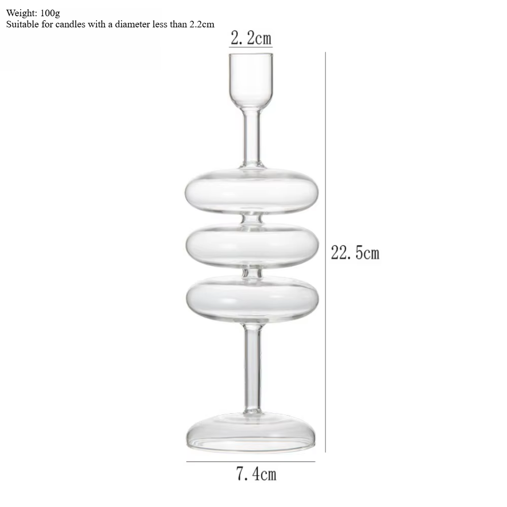 Photophore en verre coloré de style nordique pour centres de table de mariage, décoration moderne de