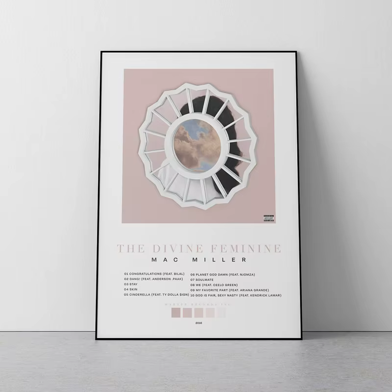 Affiche d'album The Divine Feminine MAC MILLER, peinture sur toile d'art mural de musique, imprimés, cadeau de musicien, décoration de salon, chambre à coucher, maison