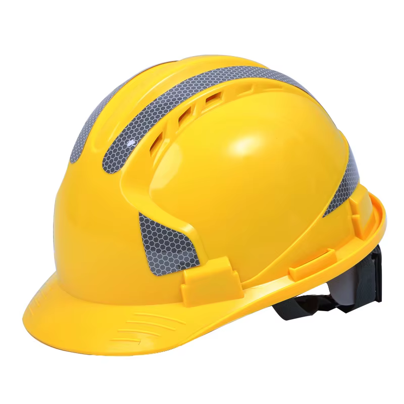 Casque de coulée à trois nervures, casque de protection, chapeau de protection, chapeau de construction en ABS, impression gratuite, logo, cinq couleurs, en stock