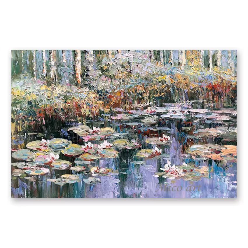 Peinture à l'huile moderne 100% peinte à la main de Monet Annie Flower, reproduction d'art mural sur toile, sans cadre