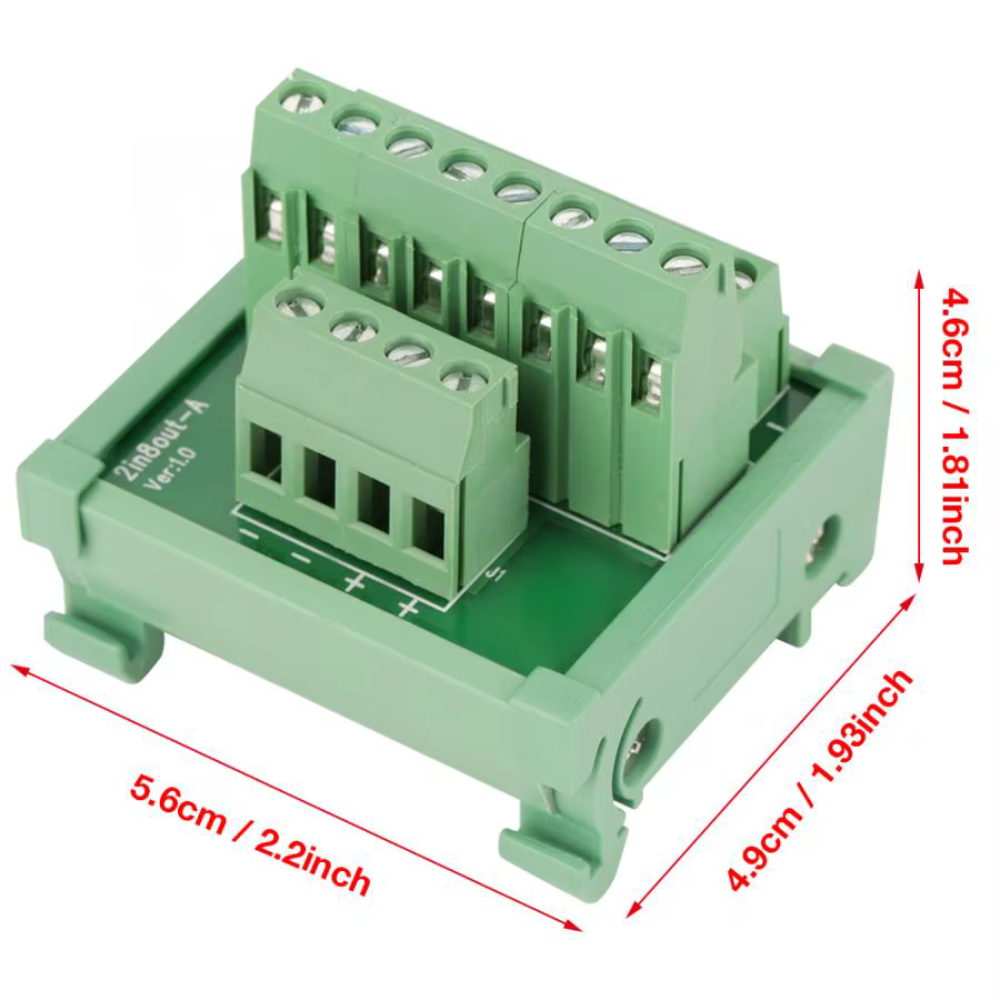 Connecteur de fil politiquement als, carte technique de distribution d'alimentation, montage sur rail DIN, terminal de nuit, 2 en 8 sorties, 48V