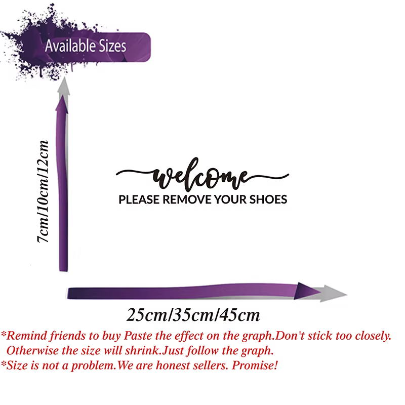 Autocollant de bienvenue pour porte d'entrée, veuillez retirer vos chaussures, autocollant de salle de boue, intérieur, extérieur, amical, ménage, signe de bienvenue, décor
