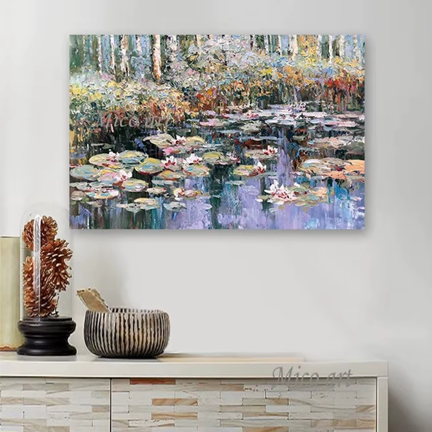 Peinture à l'huile moderne 100% peinte à la main de Monet Annie Flower, reproduction d'art mural sur toile, sans cadre
