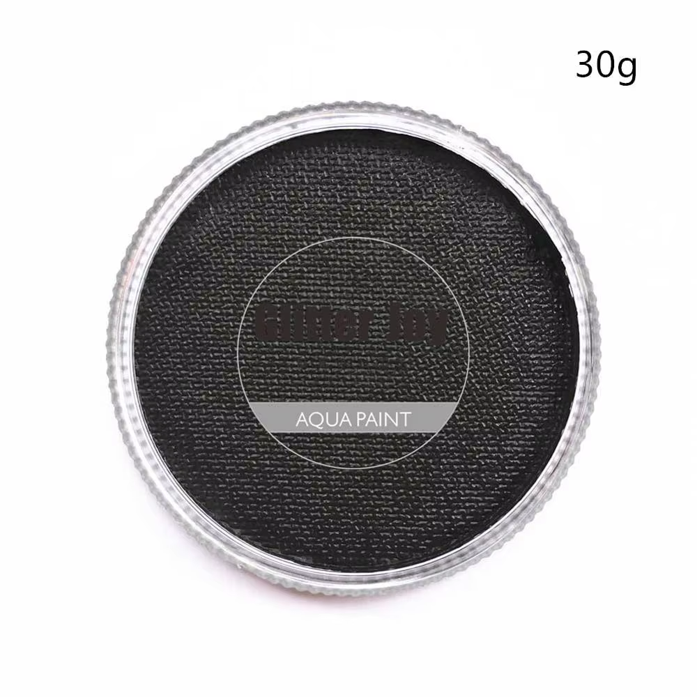 Pigment de peinture corporelle pour le visage noir pur à base d'eau, 30 g/pièce, outil de maquillage de beauté pour déguisement de fête d'halloween