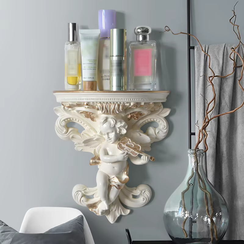 Étagères murales créatives en résine pour la décoration de la maison, support de rangement pour la maison, étagère vintage, bleu et blanc, décor à la maison