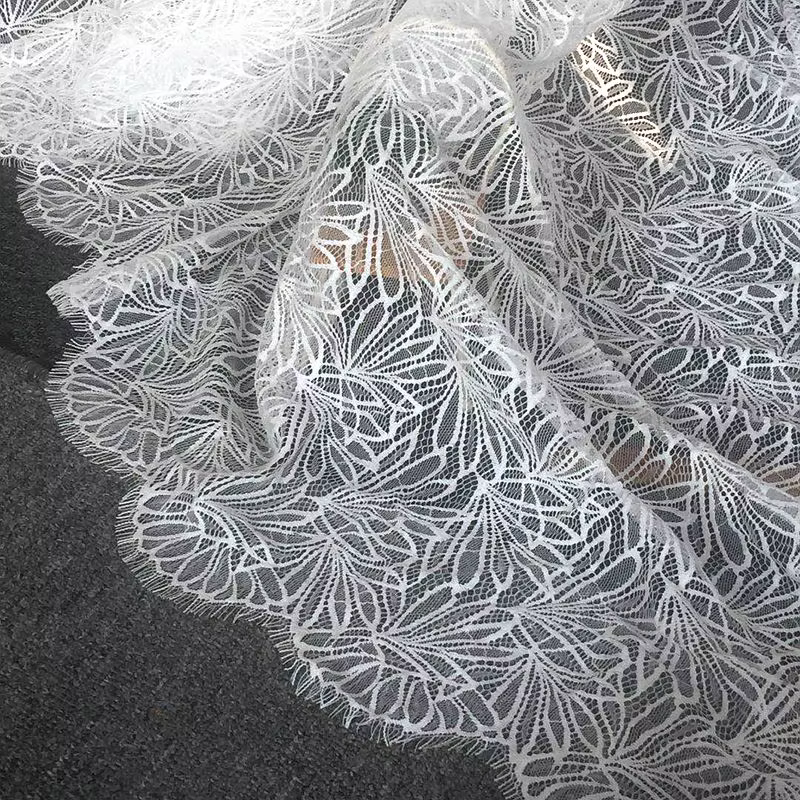 Tissu en dentelle française Chtalk lly pour robe de dame, cils noirs, 150x300cm par pièce, prix d'usine, nouveau, 2021