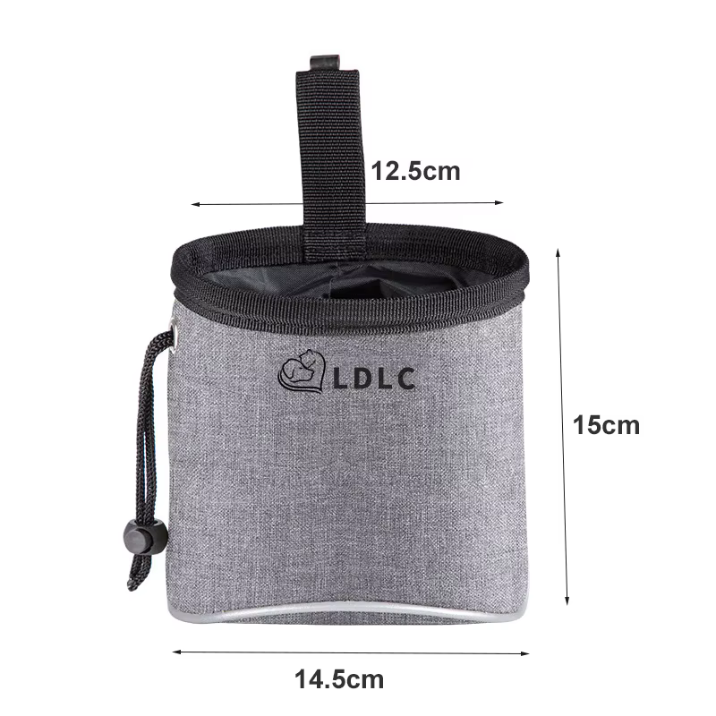 Sac de dressage pour chien avec distributeur intégré de sacs à déjections, idéal pour transporter facilement les croquettes et les friandises en extérieur