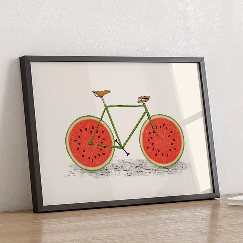 Affiche et impressions abstraites de fruits (citron, orange, pêche, tomate), peinture sur toile, décorations murales pour cuisine et salle à manger