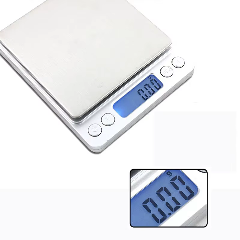 Balance de poids électronique numérique 500g 0.01g, 3kg 0.1g, poche à bijoux, Balance alimentaire de cuisine, argent avec 2 plateaux