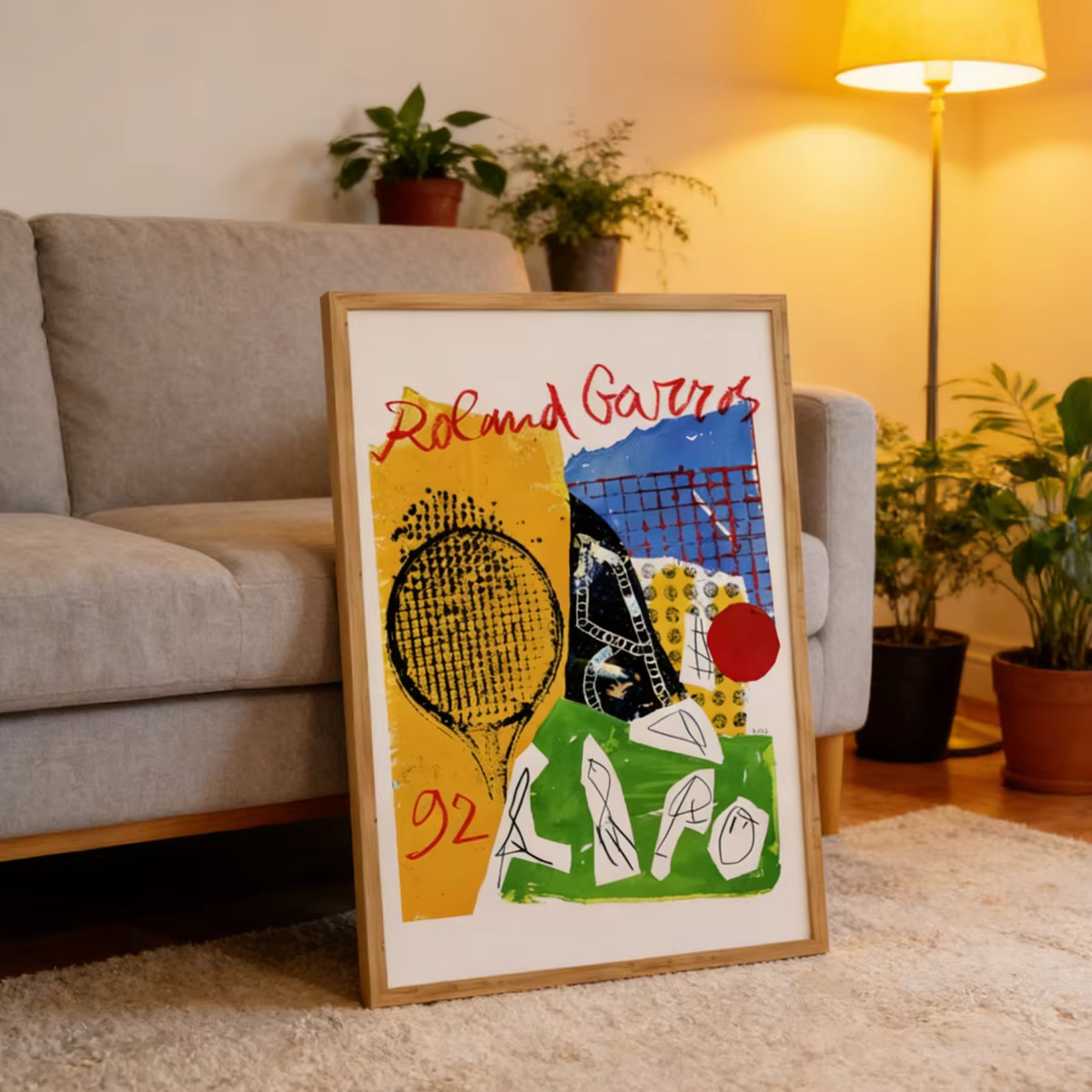 Affiche sur toile abstraite de tennis, impressions d'art esthétique minimaliste moderne, décoration murale pour salon, chambre, couloir, décoration intérieure