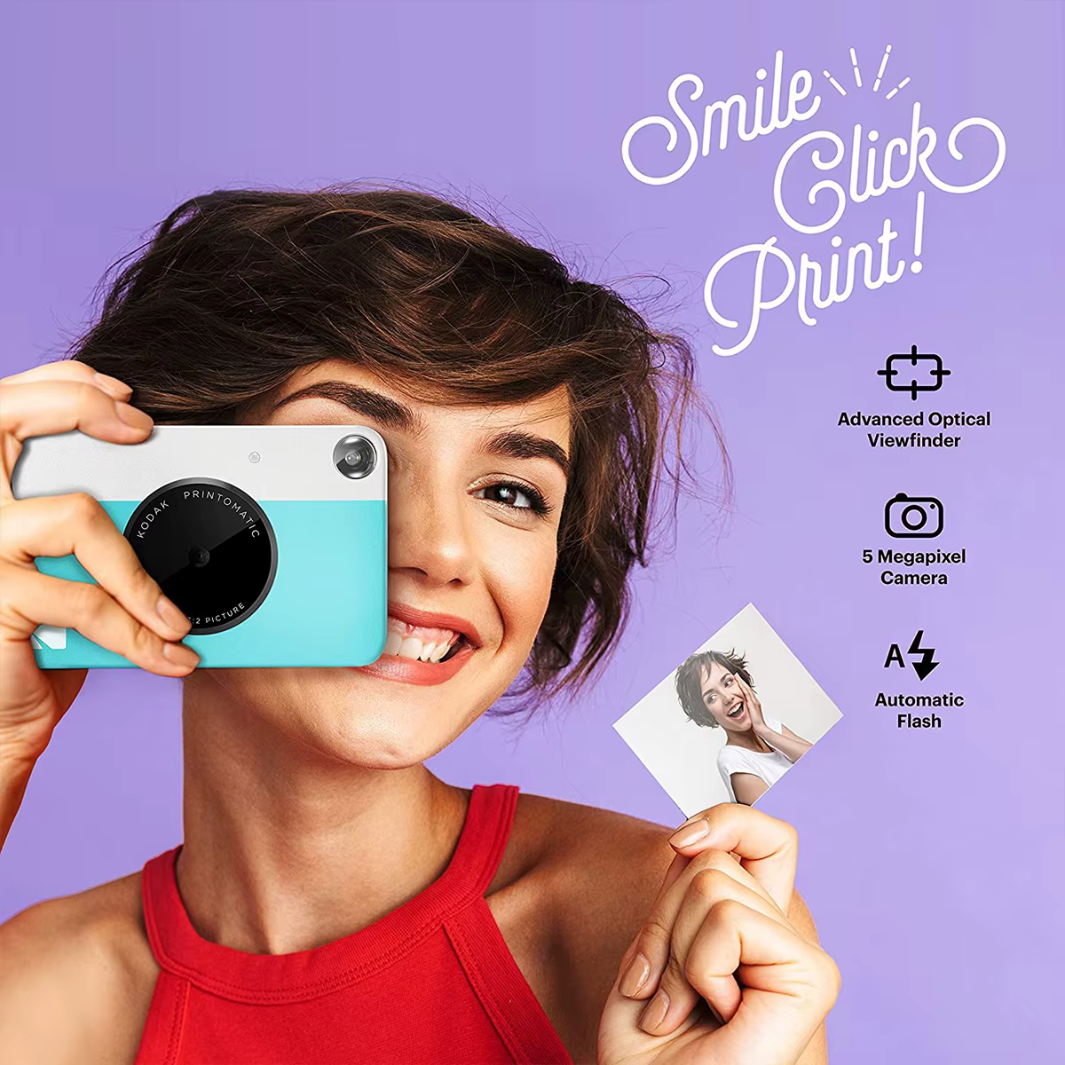 KODAK Printomatic – appareil photo numérique à impression instantanée, ZINK, impression sans encre, papier Photo couleur, Flash + ensemble de 40 films