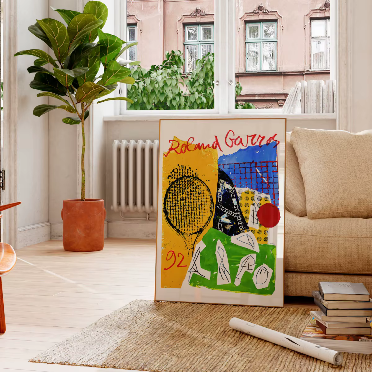 Affiche sur toile abstraite de tennis, impressions d'art esthétique minimaliste moderne, décoration murale pour salon, chambre, couloir, décoration intérieure
