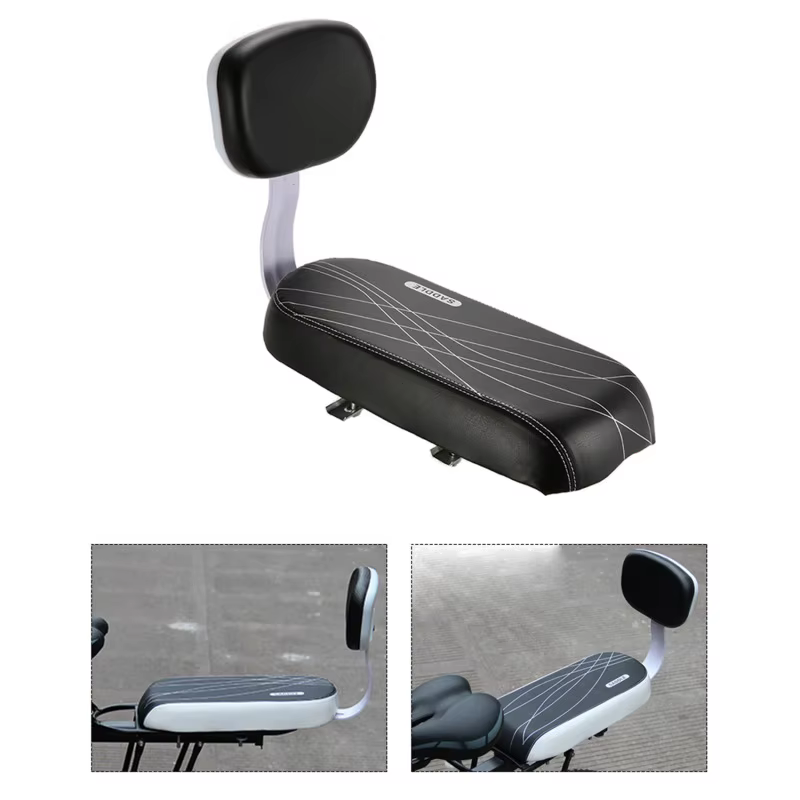 Selle de vélo siège enfant avec dossier siège arrière de vélo vtt support arrière de vélo selle coussin en cuir PU pour pièces de cyclisme