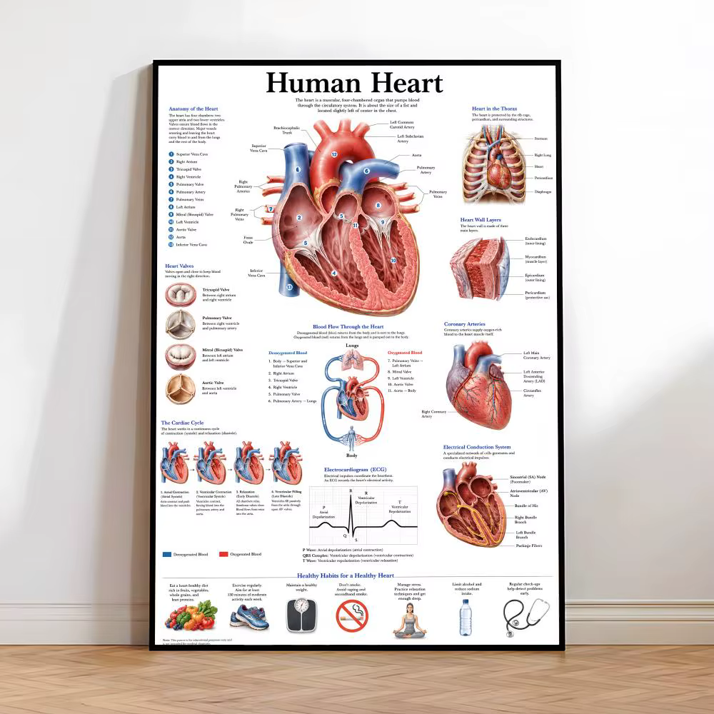 Anatomie de l'œil humain, système musculaire, peinture, calligraphie, images, décoration murale intérieure pour chambre, affiche sur toile, art mural