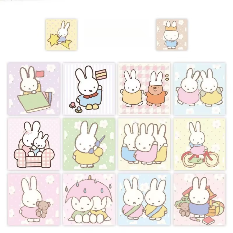 Autocollants Miffy Curl de haute qualité, impression de dessins animés, créatifs, pour agenda, DIY, bureau, coque de téléphone portable, autocollants imperméables, 500 pièces