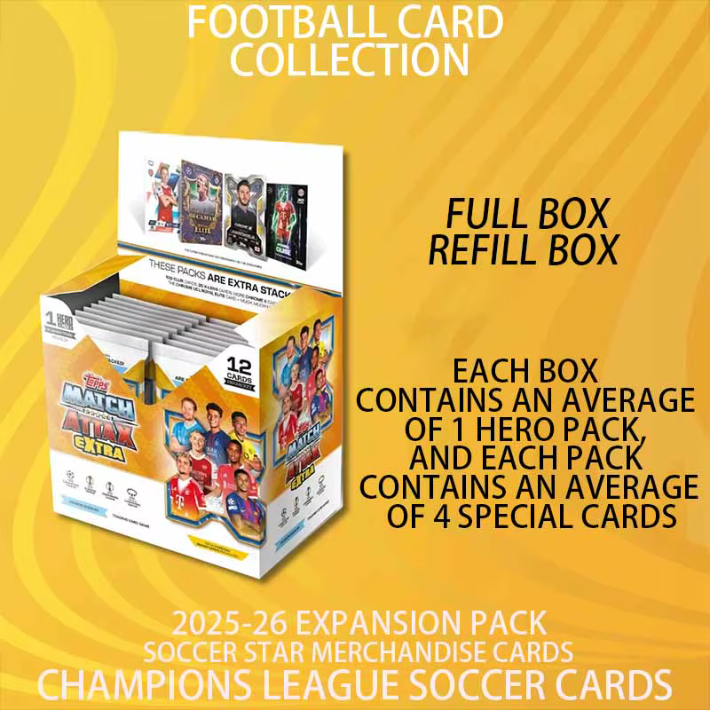 Saison 2025-26 Topps UCC Compétitions Européennes Match Attax Boîte de cartes de collection de football – Excellent Rapport Qualité-Prix