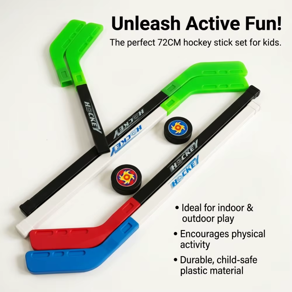 Un jeu de hockey sur glace pour enfants, bâton de hockey en plastique de 72 cm, bâton de hockey jouet pour les sports de plein air pour enfants