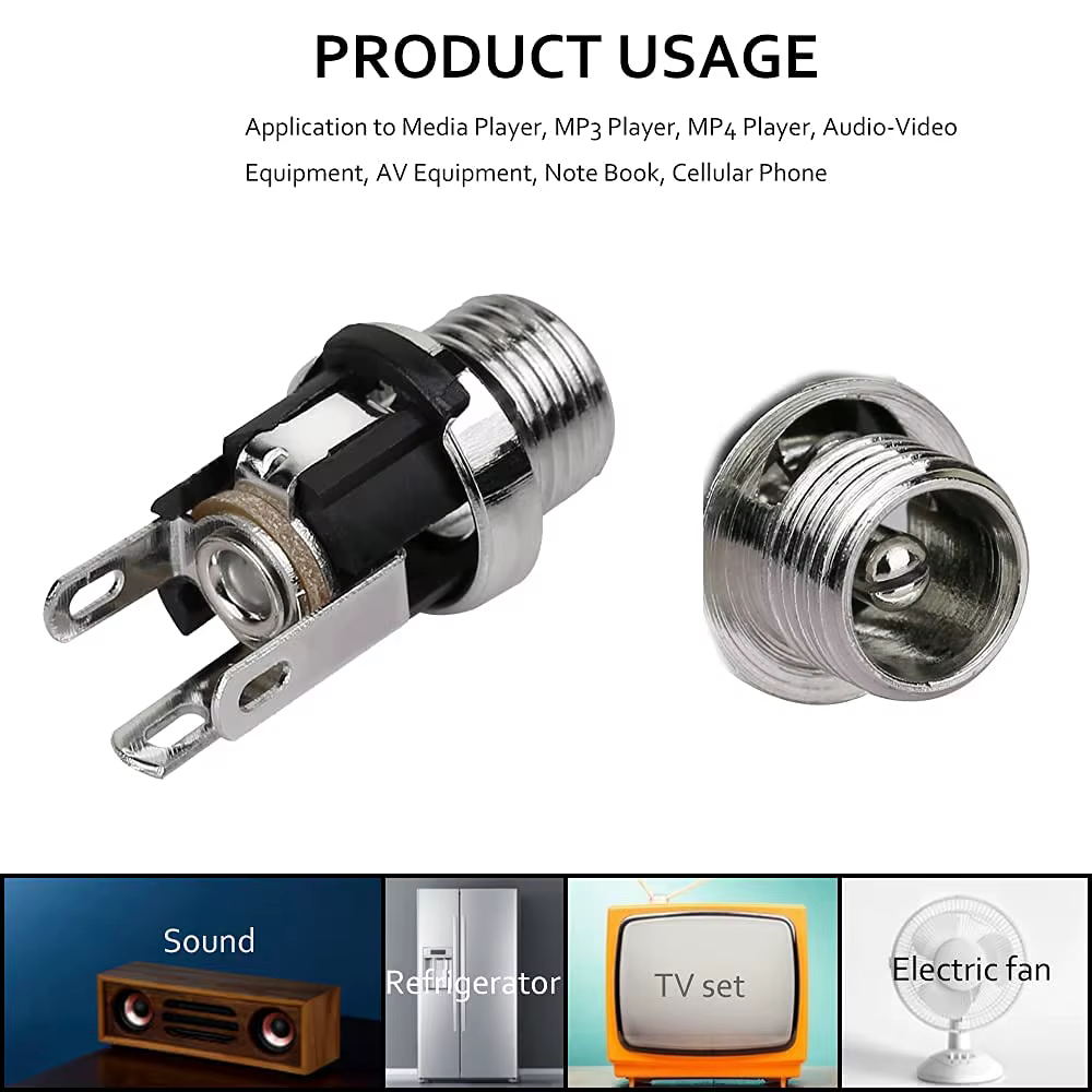 10 paires de prises d'alimentation cc, connecteur femelle à montage sur panneau, 3 broches 5.5x2.1mm avec 5.5mm x 2.1mm, prise d'alimentation cc mâle à monter soi-même