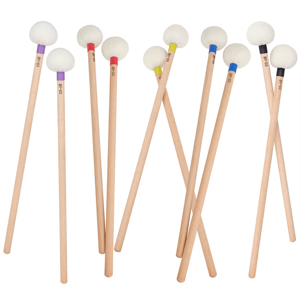M MBAT DY-03 bâton en bois tête en feutre maillets timbrés maillet en bois massif bâtons têtes de maillet en feutre pièces et accessoires de Percussion