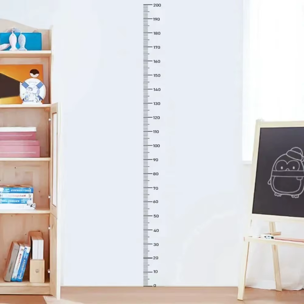 Autocollant mural de mesure de hauteur 0-200cm, règle d'échelle de hauteur amovible, papier peint auto-adhésif, décoration de tableau de croissance étanche