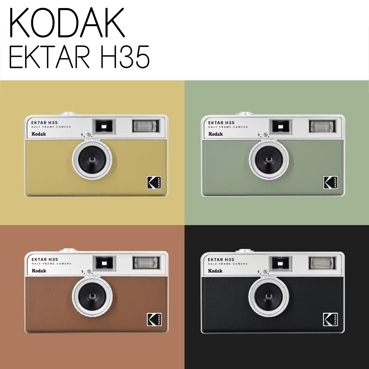 Original KODAK EKTAR H35 demi-cadre caméra 35mm Film caméra réutilisable Film caméra avec Flash lumière anniversaire cadeau de noël