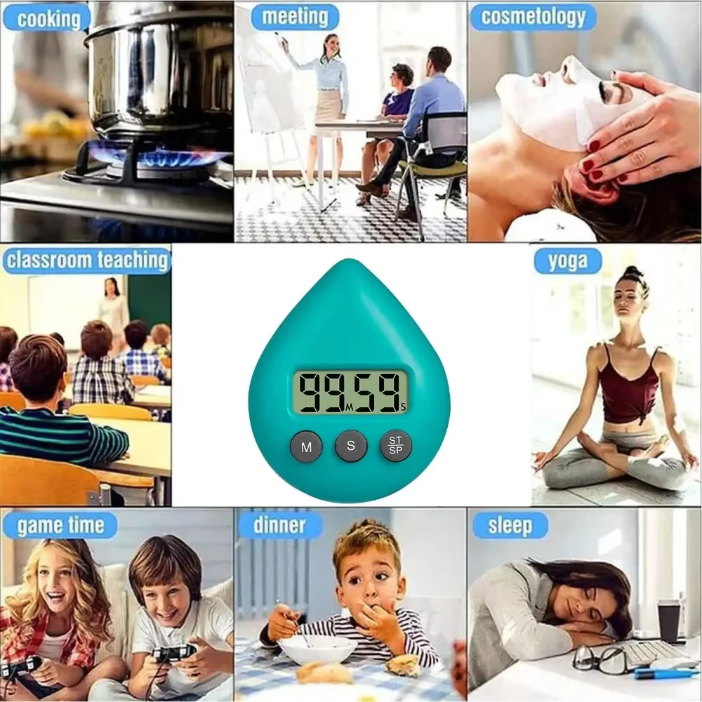 Minuterie étanche goutte d'eau, douche résistante aux éclaboussures, Type ventouse, horloge numérique de salle de bain, accessoires de cuisine à domicile