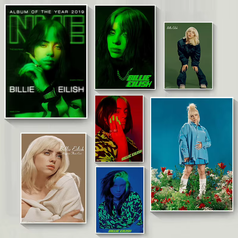 Affiche Pop d'album de musique avec Portrait de chanteur célèbre, peinture de décoration sur toile, salon, chambre à coucher, décoration de la maison, affiche d'art murale