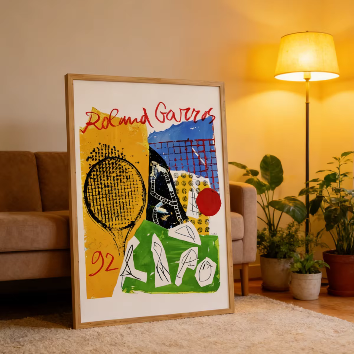 Affiche sur toile abstraite de tennis, impressions d'art esthétique minimaliste moderne, décoration murale pour salon, chambre, couloir, décoration intérieure