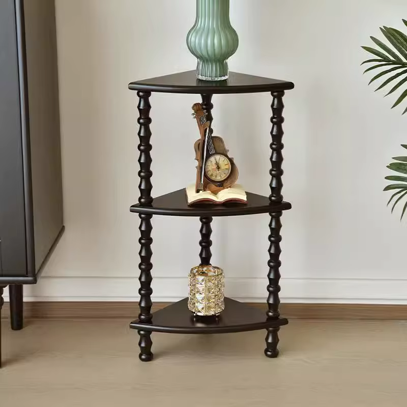 Table d'appoint triangulaire Vintage en bois massif, Table d'angle de canapé, petite Table à thé rétro française, Table d'appoint de salon haut de gamme