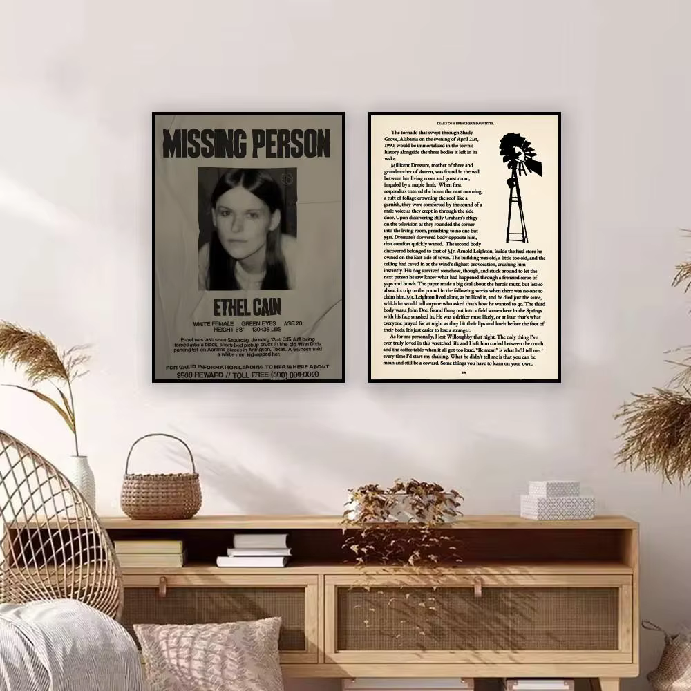 Affiche musicale E-Ethel Cain, décoration murale artistique haut de gamme, ornement simple pour les salons et les espaces de loisirs