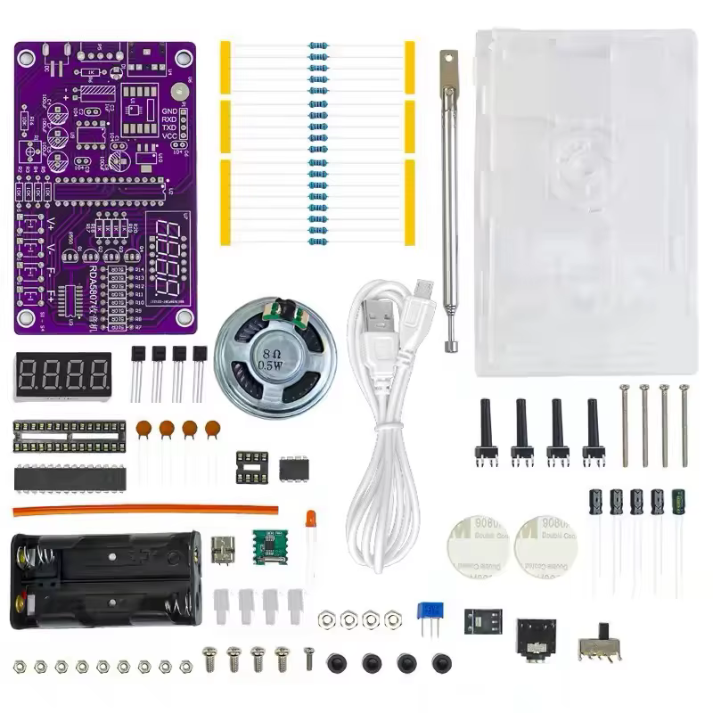 Kit électronique de radio FM à monter soi-même, 87-108 MHz, fréquence réglable, affichage numérique, projet de soudure, pratique de soudure, RDA5807S