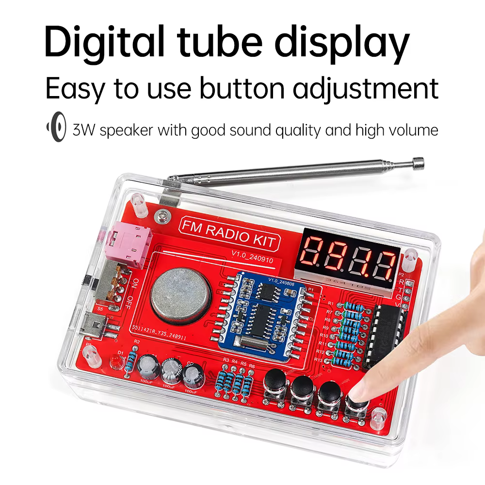 Kit de soudure radio FM RDA5807 87-108 MHz pour le bricolage, idéal pour l'enseignement scolaire et les passionnés de bricolage, etc.