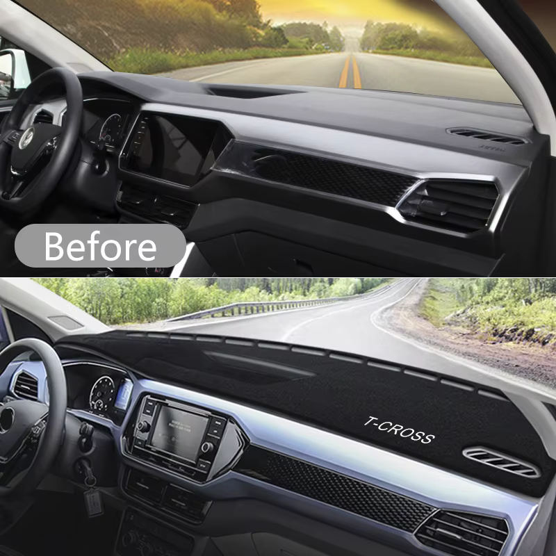 Tapis anti-reflet pour tableau de bord de voiture, couvre-instruments, tapis pour Volkswagen VW T-Cross T Cross 2018 2019 2020 2021 2022 2023
