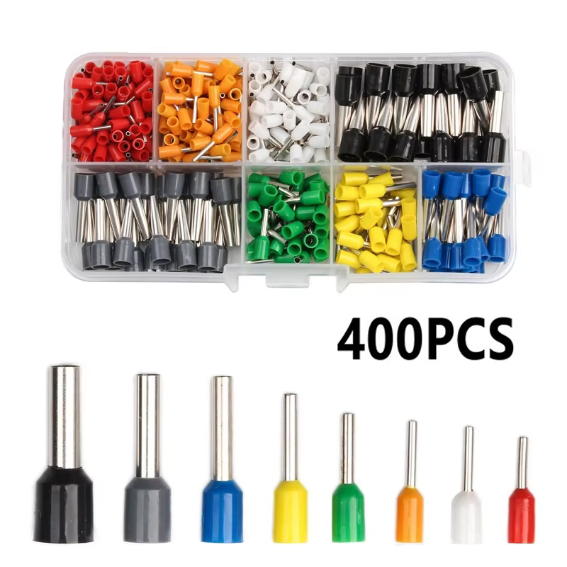 400 pièces bornes à sertir bornes de Tube électrique costume VE bloc tubulaire connecteurs d'extrémité de cordon connecteur de fil de câble