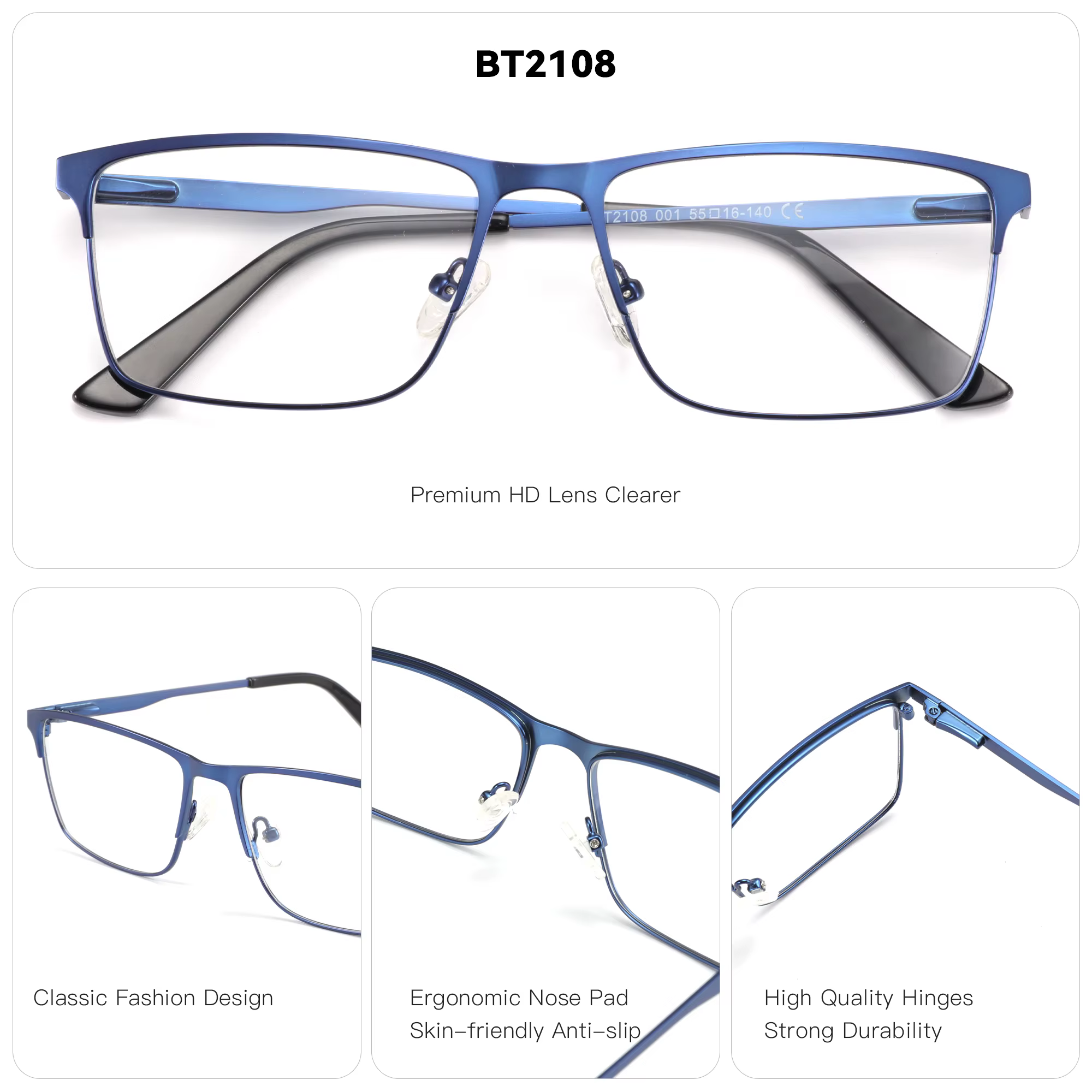 ZENOTTIC Titanium progressive prescription Glasses Square anti - blue light myope Glasses Business lunettes photochromiques vision de loin lunettes optiques de mode