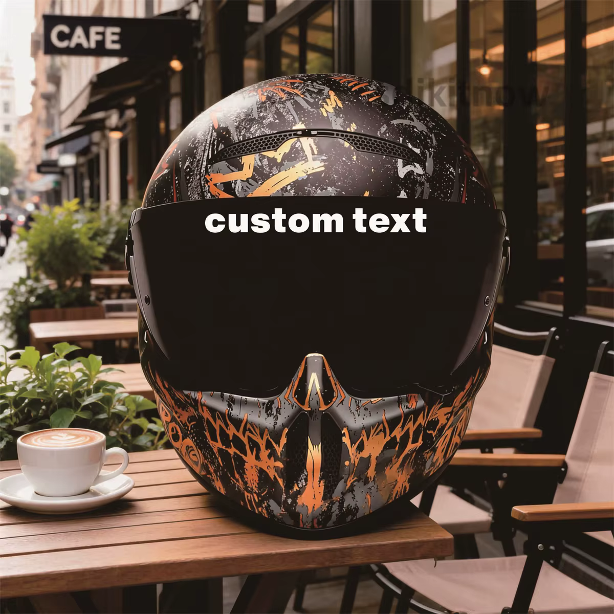 Autocollant de casque de moto de vélo à moteur, texte personnalisé, nom, Logo, décalcomanie en vinyle, moto personnalisée