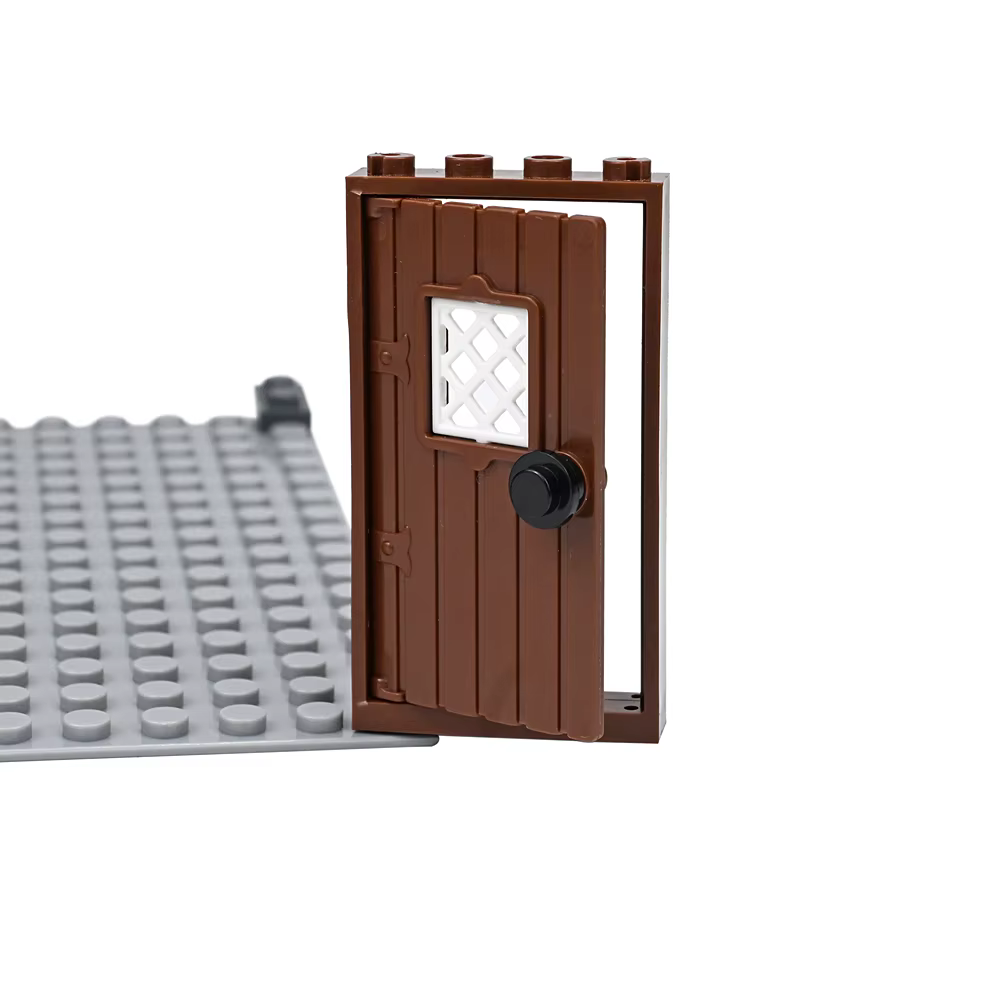 MOC Blocs de construction pour meubles de maison, double porte avec poignée, 1x6 1x4, cadre de fenêtre d'armoire, brique de château, compatible petites particules