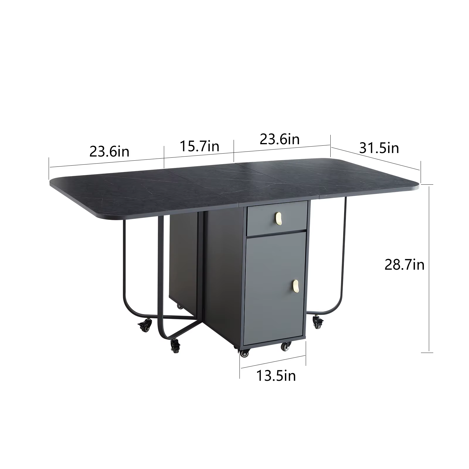 Table à manger et chaises pliantes, mobilier multifonctionnel, rectangulaire et mobile, à la mode