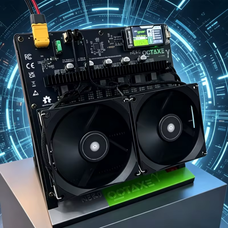 Nouveau 2026 Miner NerdOctaxeY Rev3.1 12T avec alimentation, Mineur BTC Solo Nerd Octaxe 12T, Mineur Chanceux à Double Ventilateur Nerdqaxe++ 12T, En Stock