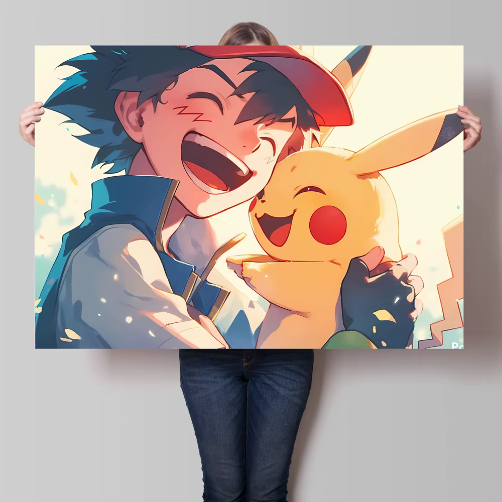Affiche d’anime classique, Pikachu de Pokémon, impression sur toile, décoration murale, cadeau pour enfants, décoration intérieure, tableau pour le salon.