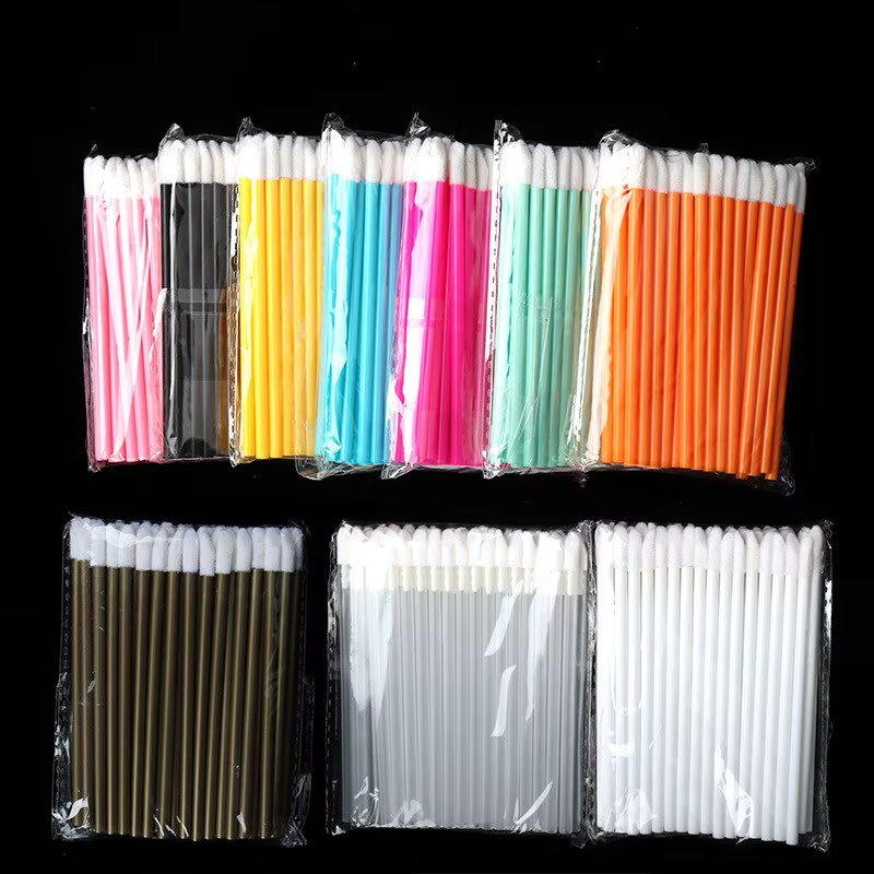 Brosse à lèvres jetable, outils de maquillage, baguettes creuses en Nylon, applicateur de rouge à lèvres, ensemble d'outils cosmétiques, 50 pièces