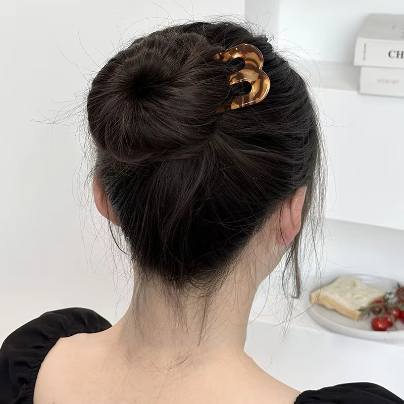 Fourchettes à cheveux à l'acide acétique, bâtons à trois dents, peigne en forme de U, chignon, épingle à cheveux pour femmes et filles, accessoires de coiffure, bandeau