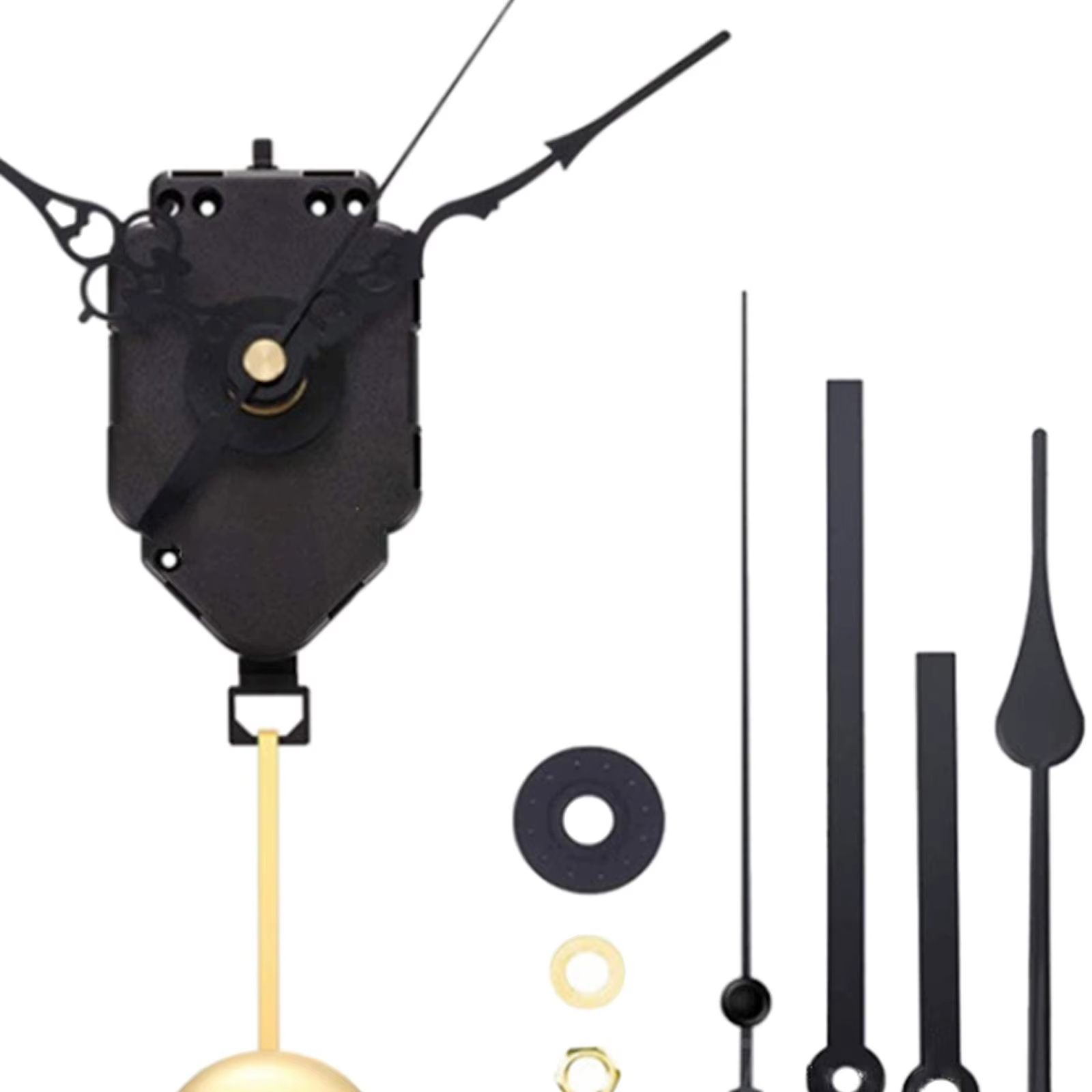 Mouvement d'horloge à pendule de remplacement, pièces de bricolage à arbre Long avec aiguilles et pendule