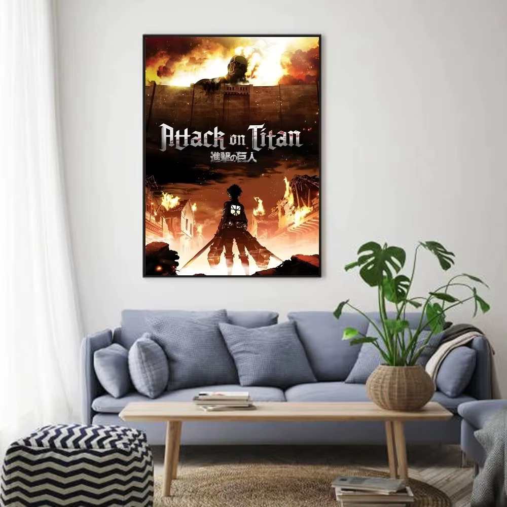 Affiche classique d'anime a-attaque o-on t-titane, toile d'art HD, peinture de maison, salon, chambre à coucher, bar, décoration esthétique