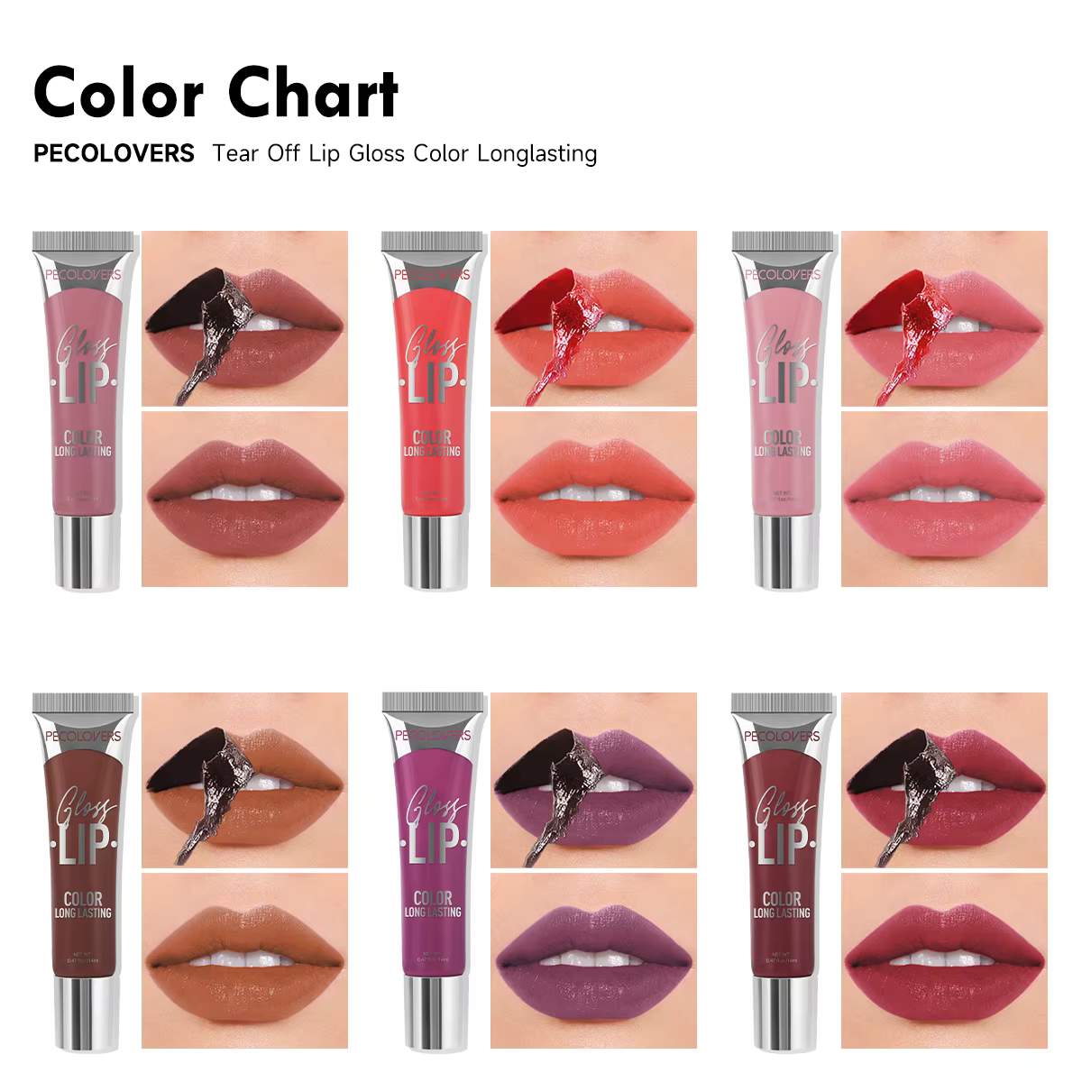 Jules-Gloss liquide à peler pour femme, imperméable, longue durée, tasse antiarina, maquillage hydratant, 6 couleurs