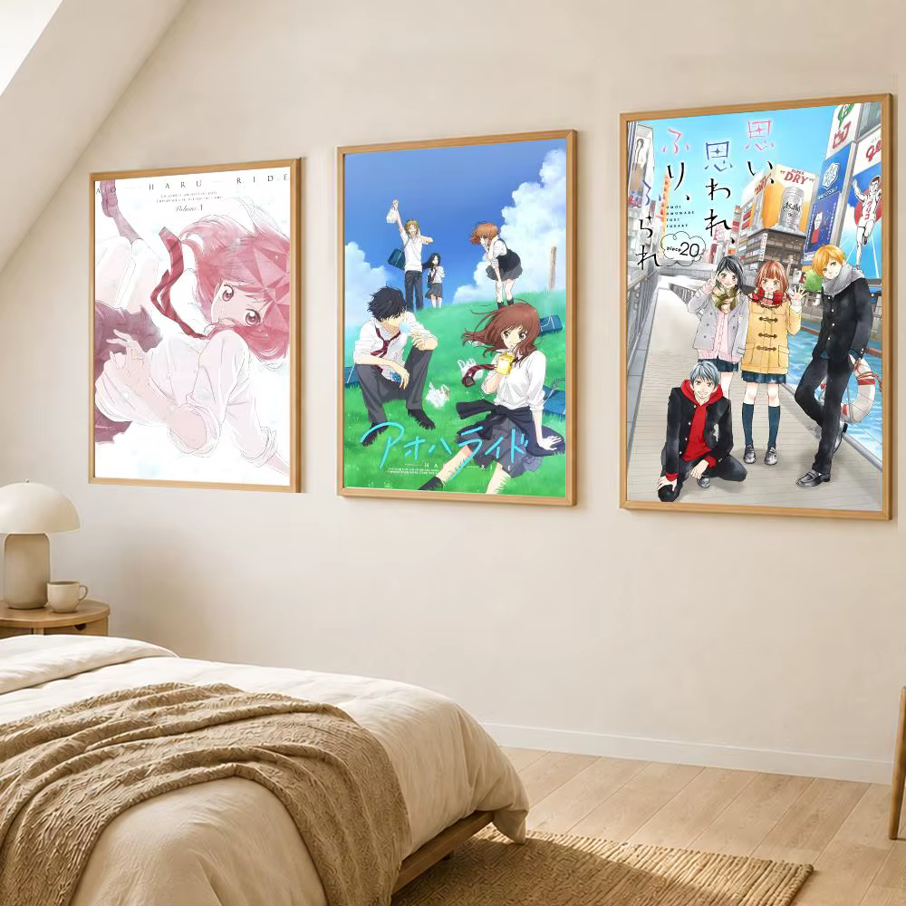 Affiche graphique Anime A-Ao Haru Ride, affiche d'art mural HD, impression sur papier PP imperméable, pour chambre à coucher, salon, bureau, décoration, cadeau