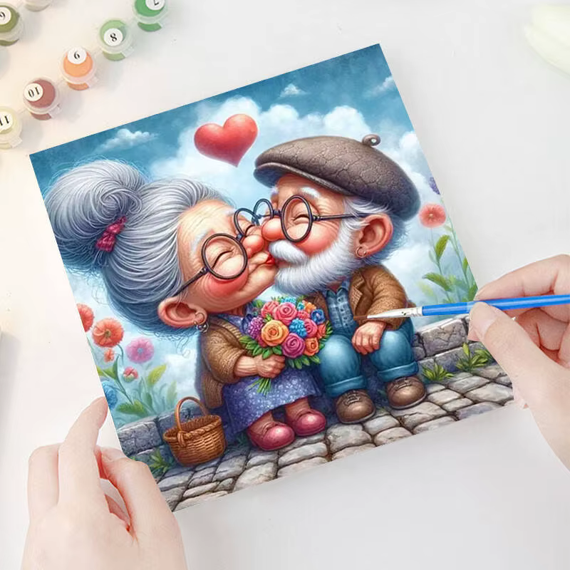 AZQSD peinture à l'huile par numéros Couple femme Portrait pour adultes coloriage image dessinée sur toile